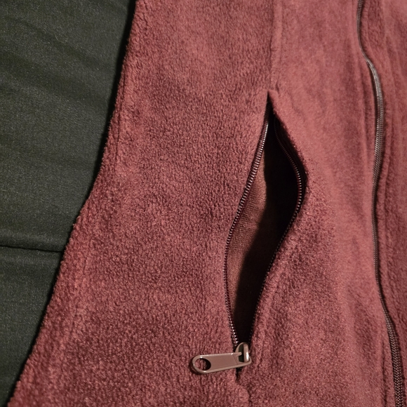 Columbia Womens Fleece Jacket Zip Up Coat Burgundy Size Small - Picture 4 of 8